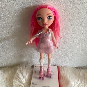 Pink Hair Fashion Doll with Skates